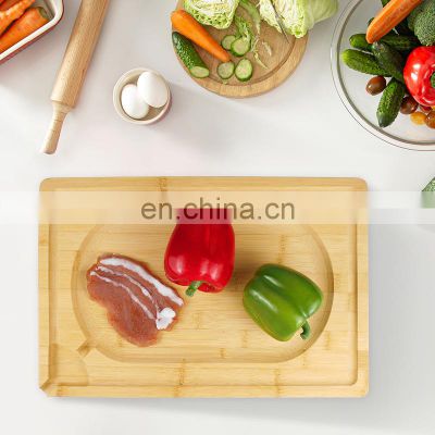 Large Bamboo Wood Cutting Board With Juice Groove for Kitchen