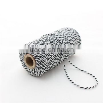 Party Supplies Black/White Cotton Baker's Twine For Gift Packing