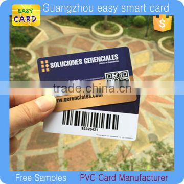 CR80 full color printing plastic card uv business card with uv QRr code and uv barcode