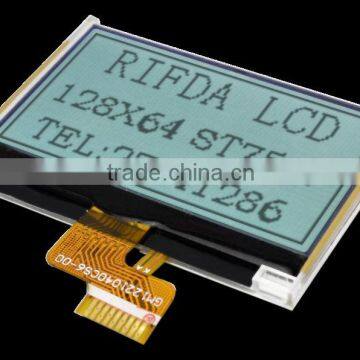 Square Positive LCD module display with Yellow LED backlight, 128X64