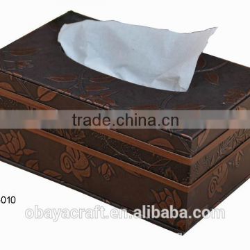 HIGH END LEATHER WOODEN TISSUE BOX