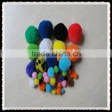 Factory supply pom poms with assorted size for kids diy or decoration