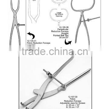 Periarticular reduction forceps,39-181mm opening,streight, 38cm, pointed ball tip, orthopaedic instruments, surgical instruments