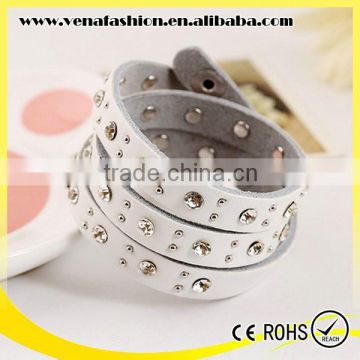 diamonds genuine cow leather wrap bracelet wholesale