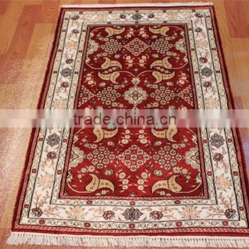 red color muslim prayer handmade silk carpet/rug handmade silk tapestry