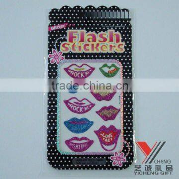 lips glitter flash sticker