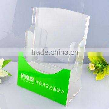 Clear A4 size desktop acrylic brochure holder double