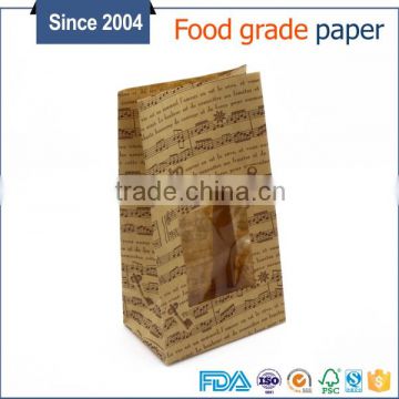 Food grade offset printing logo eco material bread grocery paper bags