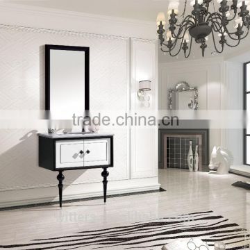 Modern white bathroom vanity furniture solid small with single sink WTS853