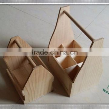 Natural wholesale finished handcrafted customized wooden beer carrier