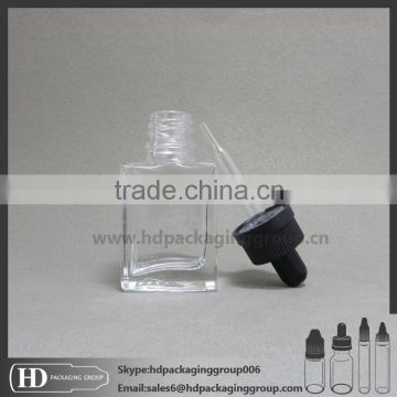 HD Cheap glass eliquid bottle,square glass dropper bottle with15ml 30ml50ml110ml, rectangular glass bottle with childproof cap