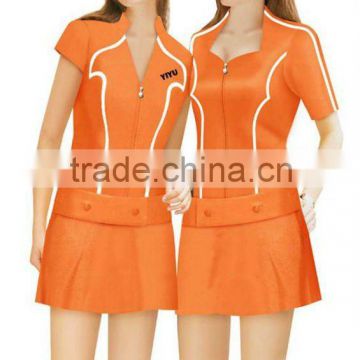 Tailored elegant long skirt sales promotinal uniform (OEM)