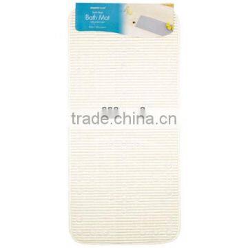 Cream PVC Soft Feel Bathroom Bath Mat Suction Cups 42 x 90cm New