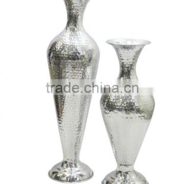 Aluminum Bottle Vase, Polished Vases, Flower Vase in Silver
