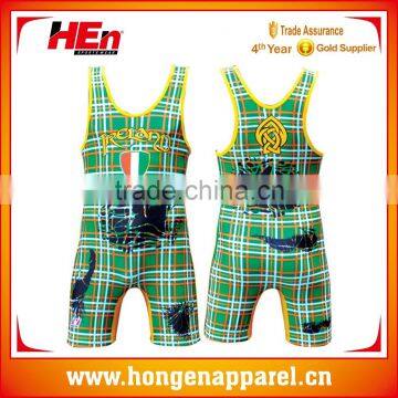 Hongen apparel 2017 Lycra Wrestling Wearing High Quality Latest Design