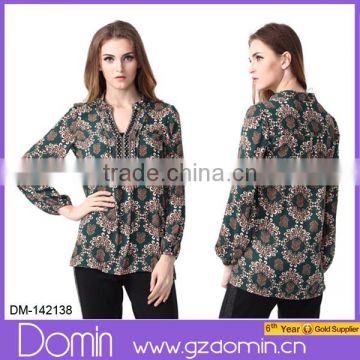 High Quality Fashion Long Sleeve Embellished Blouse for Women