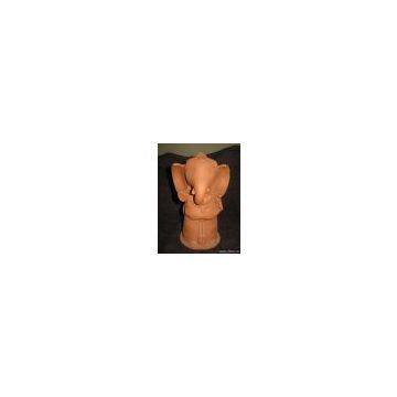 MODEL # KKG 030 ABHAYAPRADA GANESHA  HANDMADE Clay Figurine