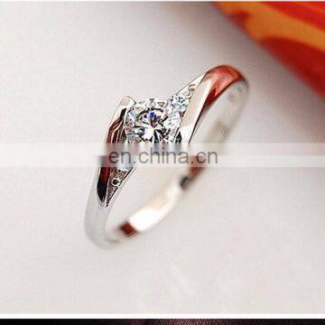 S925silver fashion platinum plating high-end couple ring
