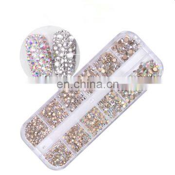 1440pcs Hot Sales AB Color Nail Rhinestone Flatback Glass Rhinestone Symphony Nail Art 3D Decoration