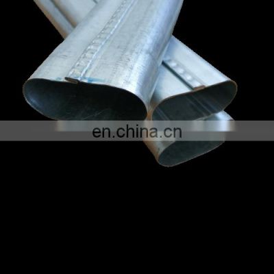 A machine for making flat tubes of galvanized strip steel by biting