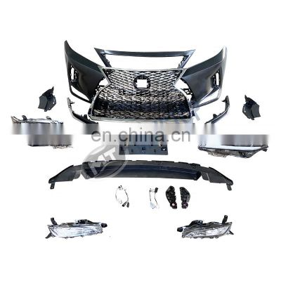 MAICTOP car front bumper grille 3 lens headlight for rx350 2009-2015 upgrade to 2020 model