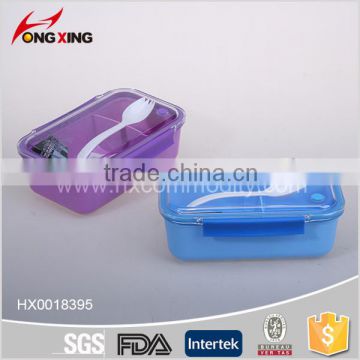 Plastic Food Storage School Office Lunch Box With Spoon