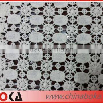 BOKA hot selling white water soluble cotton lace fabric