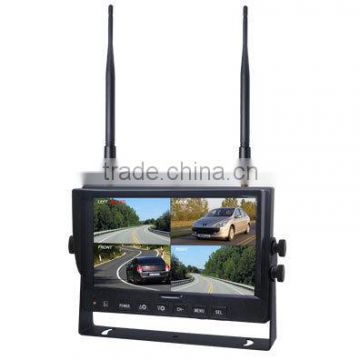 Manufacturer Price 7 Inch 4 Channel Auto NTSC PAL Auto Mirror Normal Image TFT LCD Digital Quad Monitor with Cameras
