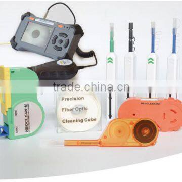 Fiber Optic Connector Cleaning Kit with Sticks, Cassette/Reel/One-click Cleaners