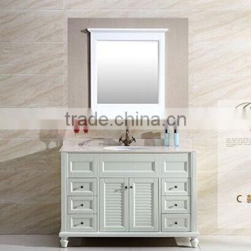 White bathroom cabinet/solid wood bathroom cabinet/wooden bathroom cabinet                        
                                                Quality Choice