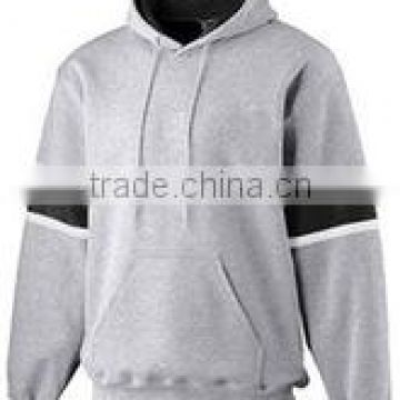 Custom made Pullover Silver Grey Hoody with Black Panels in Sleeves