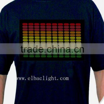 2013 hot selling sound sensitive el t-shirt panel-