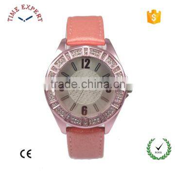 Aluminium women case and PU band ladies watches