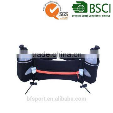 Sport running two bottle waist bag with bottle holder