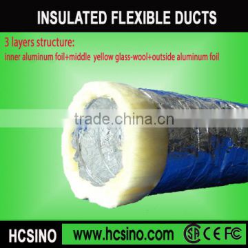 High temperature insulated flexible aluminum foil Fiberglass Insulated ventilation hose