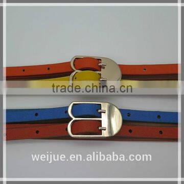 Fashionable 2 colors skinny belt colorant match belts for women