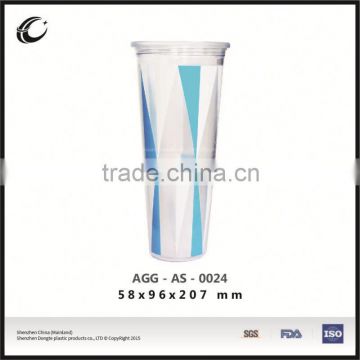 wholesale plastic cup hight quality plastic insulated double walled coffee mugs