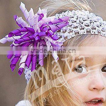 Wholesale manufacturers purple Flower Crochet Headband for babies