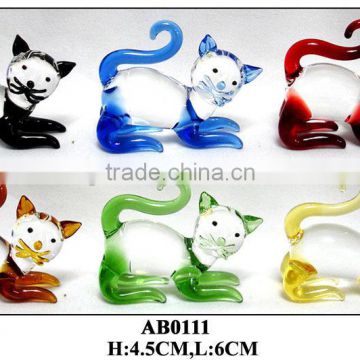 glass naughty cat sets with yellow feet and tail
