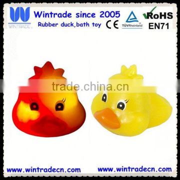 Led light soft duck ring toy