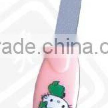 cute pattern stainless steel nail file with plastic handle