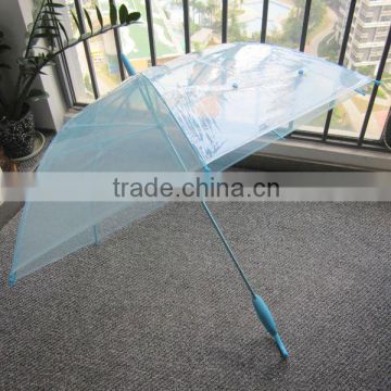 2015 newest cheap manual open light blue transparent umbrella