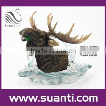 Deer head polyresin statue