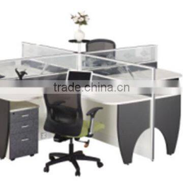 Modern 4 people office workstation designs aluminum partition