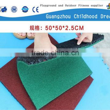 (HC-1004 ) red ,yellow ,blue ,green color anti-slip 25mm heavy duty children playground shock absorber rubber mat