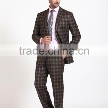 High quality woolen business suits/ checked italy style suits for men