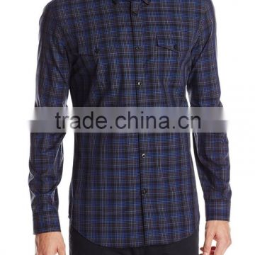 SZXX Hot Sale Casual lattice Blouse Long Sleeve For Mens Shirts
