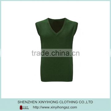 Green Color Plus Size Sleeveless Custom Lady Knitwear For Golf