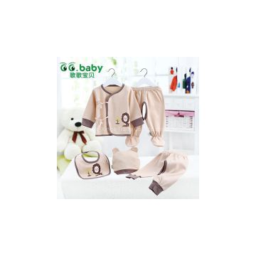 2015 100%Cotton Spring Autumn Baby Sets 5pcs Newborn Clothing Sets Casual Baby Boy Girl Clothes Suits Infant Baby Gift Suits