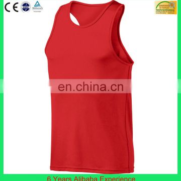 Blank Gym Singlets, Red tank tops made in China ,Gym Singlet Training Vest For Men(6 Years Alibaba Experience)
